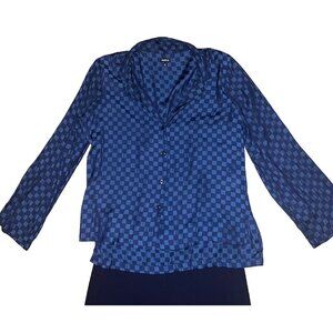 Gap Body True Sleep Pajama Set M Womens Super Soft Blue Checkered